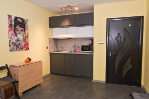 A kitchen or kitchenette at Eli Apartment Burgas Center