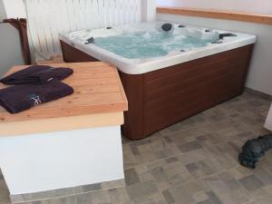 duża wanna z niebieską wodą w obiekcie Mediterranean paradise on the island of Sestrunj w mieście Sestrunj