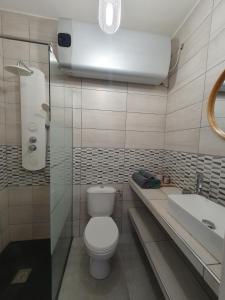 a bathroom with a toilet and a sink at studio cosy idéalement situé parking privé in Ajaccio