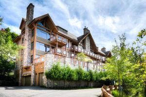 モントランブランにあるLuxurious Altitude Ski-in/Ski-outの大きな木造建築