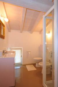 a bathroom with a toilet and a sink and a shower at B&B La Mongolfiera in Villafranca di Verona +9 photos