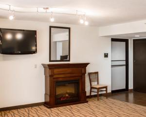 a living room filled with furniture and a fireplace at Sleep Inn & Suites Columbus in Columbus