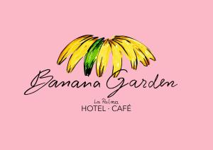 圣克鲁斯-德拉帕尔马Banana Garden La Palma的画棕榈树的粉红色背景