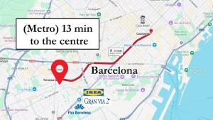 a map of the metro to the centre at Big House on Barcelona s Border in Hospitalet de Llobregat
