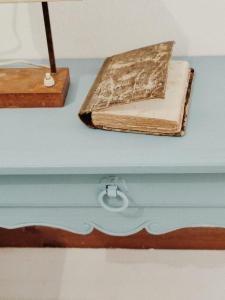 deux livres assis au-dessus d'une table dans l'établissement Casa nel borgo, à Domaso 48 autres photos