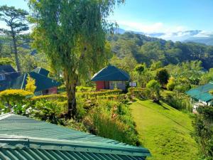 a view of a garden with a house in the background at Saint Joseph Inn in Sagada