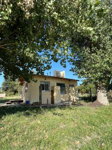 a small house in a field with a tree at Casita Amarilla in Miramar
