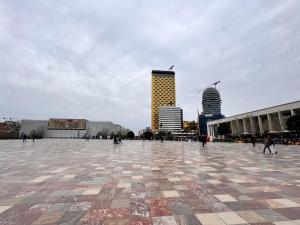 地拉那的景觀或從青年旅館拍的城市景觀