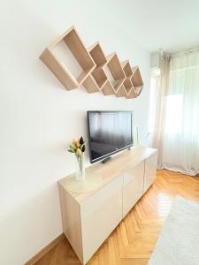 TV a/nebo společenská místnost v ubytování Franko's Cozy Apartment with garage