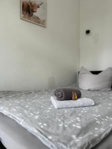 Postel nebo postele na pokoji v ubytování Monteurwohnung Burchard I Rosenau - Platz für 6 Personen