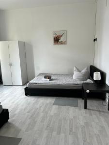 Postel nebo postele na pokoji v ubytování Monteurwohnung Burchard I Rosenau - Platz für 6 Personen