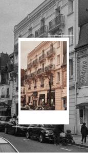 a black and white photo of a building at Studio Cœur de Deauville à 10 minutes à pied de la plage in Deauville