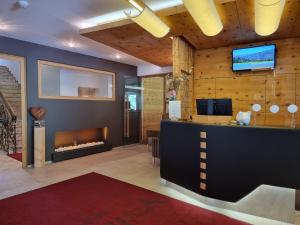 TV a/nebo společenská místnost v ubytování Hotel Alpina