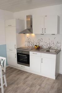 Η κουζίνα ή μικρή κουζίνα στο Wohnung-Amrum-Haus-Duenengras +10 φωτογραφίες