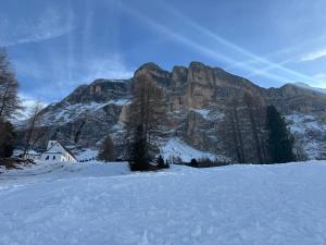 een huis voor een berg in de sneeuw bij Sport Hotel Astoria Residence in La Villa +2 foto's
