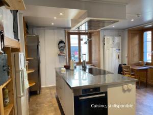 a kitchen with a sink and a counter top at Maison La Coquille in La Chaux-de-Fonds