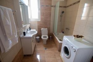 ケファロスにあるAnthos Residence 3のトイレと洗濯機を備えたバスルーム