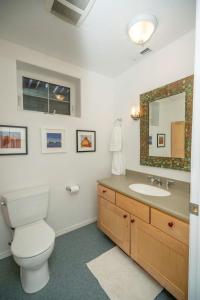 un bagno con un water, un lavandino e uno specchio di The Retreat at Calf Canyon a Bluff Altre 47 foto