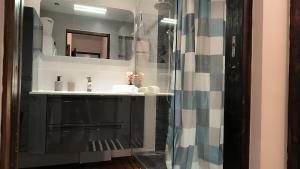 エクス・アン・プロヴァンスにあるPort Royalの洗面台とシャワー付きのバスルーム +17枚の写真