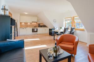 Η κουζίνα ή μικρή κουζίνα στο Ferienwohnung Fachwerkhaus - Westen oben - Bauernhof Hopp Vadersdorf