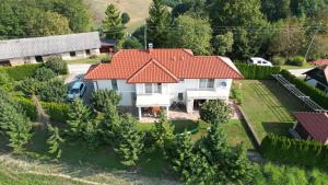 an aerial view of a house with a red roof at Haloze ForMe in Zavrč
