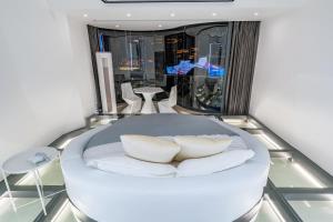 Ruang duduk di 重庆暖余江景民宿 Chongqing Nuanyu River View Hotel