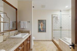 a bathroom with a sink and a shower at Snowcap Sanctuary in Ketchum +35 photos
