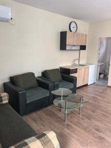 a living room with a couch and a table at ZORA mini APARTMENT in Vidin +7 photos