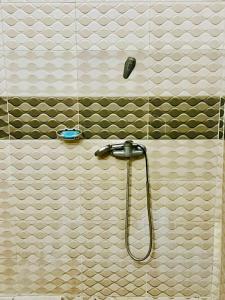 a shower with a shower head in a bathroom at La suite grise in Dakar