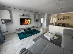 Un televizor și/sau centru de divertisment la Exklusive großzügige Wohnung