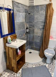 Bilik mandi di Le Clos Ampère - maison avec jardin & Clim