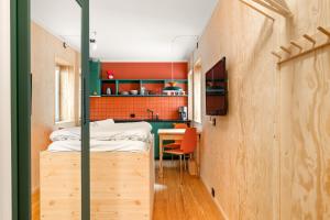 Postel nebo postele na pokoji v ubytování Unique Studio I Custom Built I 500 Meters From Bryggen