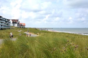 a group of people riding bikes on the beach at Park Welgelegen, bungalow 28 in Cadzand