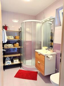 Et badeværelse på Apartment Oros Medulin gd