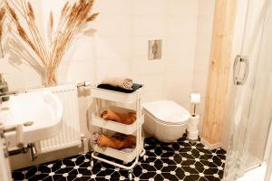 Koupelna v ubytování Pērlerada room