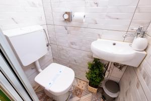 Koupelna v ubytování Kuća za odmor uz rijeku Slapnica, u Parku prirode Žumberak, finska sauna i jacuzzi