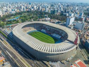 Uma visão geral de Lima ou uma vista da cidade tirada do hotel