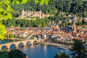 una ciudad con un puente sobre un río con edificios en Altstadtapartment Remise, en Heidelberg 9 fotos más
