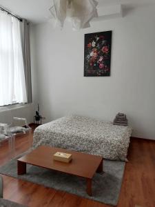 Postel nebo postele na pokoji v ubytování Claude's apartment - European Quarter
