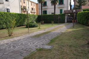 a cobblestone walkway in front of a building at Hotel Armando' s in Sulmona