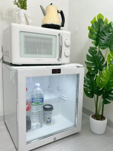 Kuchyň nebo kuchyňský kout v ubytování Nara Haus