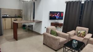 A kitchen or kitchenette at Kyle Calangute 1 bhk luxury apartment with pool