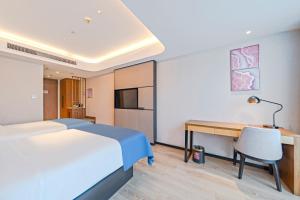 Katil atau katil-katil dalam bilik di Yunfei Hotel - Shanghai Hongqiao Wuzhong Road Branch