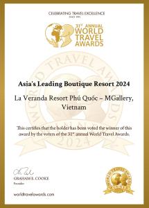 La Veranda Resort Phu Quoc - MGallery的证书、奖牌、标识或其他文件