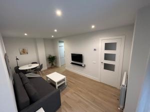 a living room with a couch and a tv at Apartamentos Dream in Salamanca