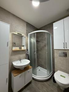 Koupelna v ubytování Royal apartmani Vrnjačka Banja