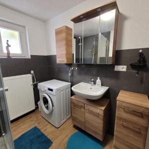 Koupelna v ubytování Ferienwohnung Härtel