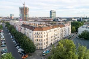 Uma visão geral de Berlim ou uma vista da cidade tirada do hostel