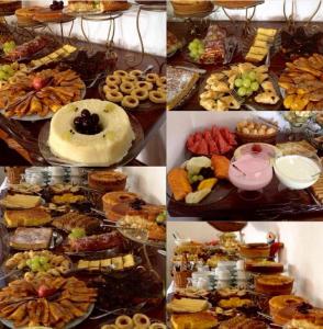 a collage of different pictures of desserts and pastries at Mirante de Lençóis in Lençóis