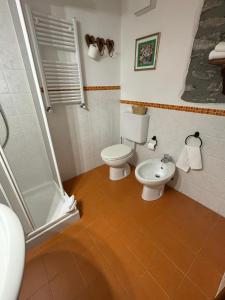 un bagno con un water e un lavandino di Chambres D'hôtes Maribel a Pré-Saint-Didier